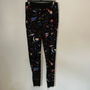 Hanna Andersson Space Theme pajama pants Small Black Comfy Loungewear #786